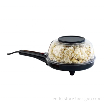800W Hot Air Popcorn Maker with Lid - 2-in-1 Home Electronic Oilless Popcorn & Crepe Maker